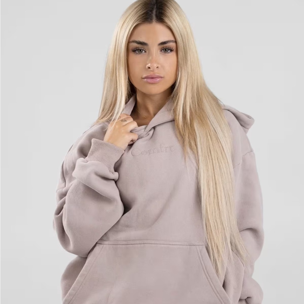 Comfort Sweatshirt and straight leg sweatpants set- size 3x color bark - Picture 4 of 6